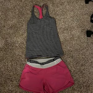 Ivivva pink and stripe matching set